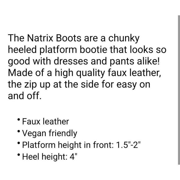 Natrix Chunky Heel Platform Ankle Boots Size 10 Sold By Sourpuss - Picture 11 of 11